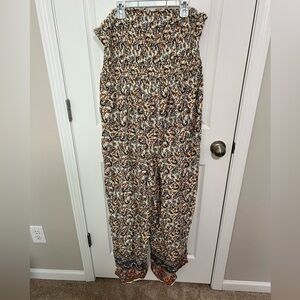 Strapless Long Pant Romper/ Wide Leg Pant